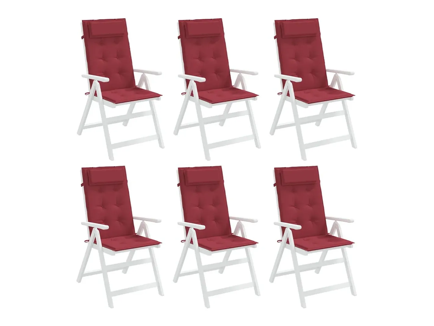 Clicnbuy Ropa De Casa-Cojines de silla con respaldo alto 6 unidades tela Oxford tinto Rojo
