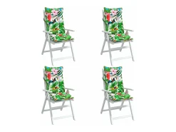 Clicnbuy Cojines de silla con respaldo alto 4 unidades tela Oxford Multicolor New