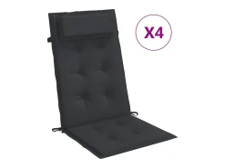 Best Clicnbuy Cojines de silla con respaldo alto 4 unidades tela Oxford Negro
