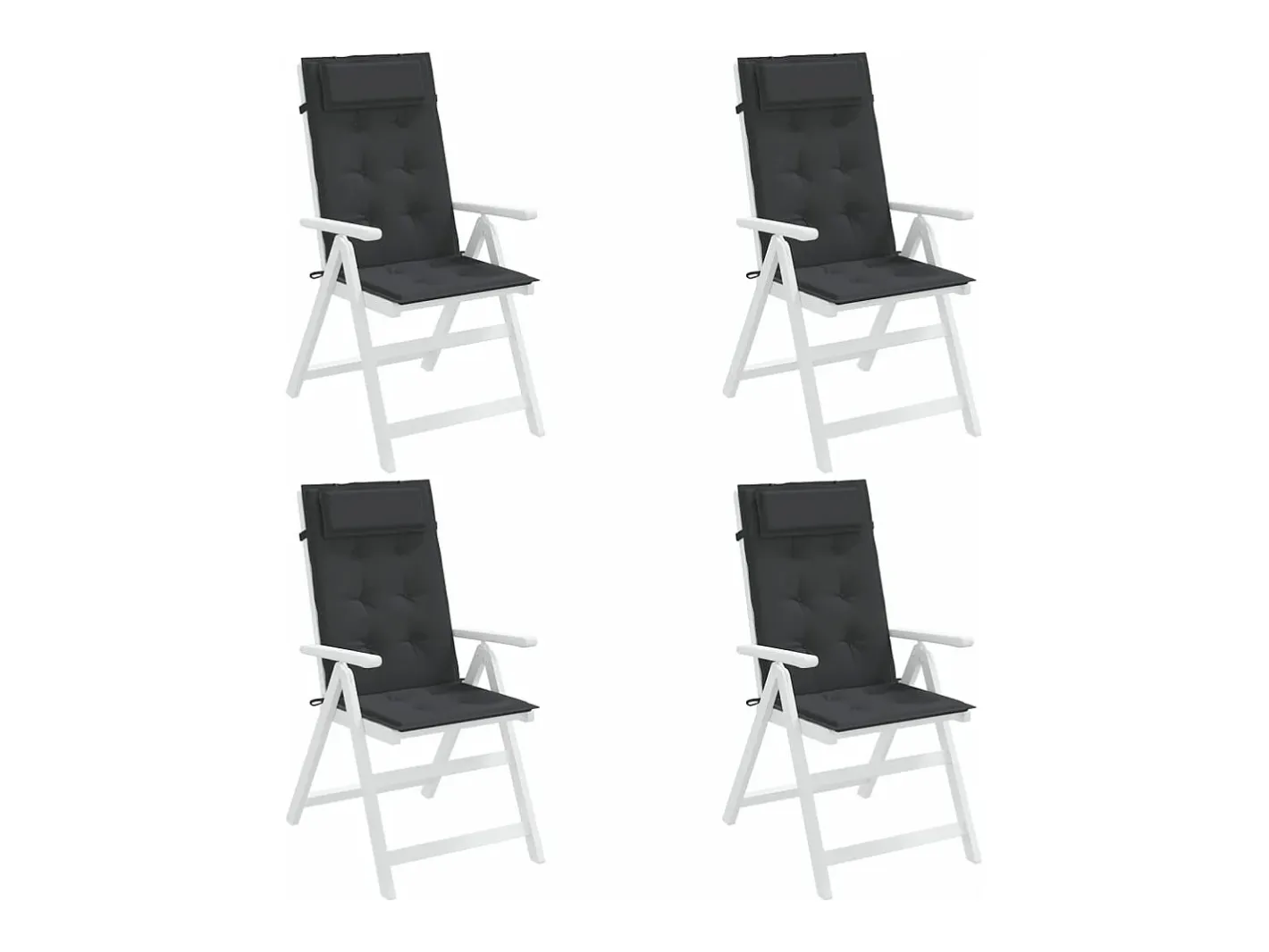 Best Clicnbuy Cojines de silla con respaldo alto 4 unidades tela Oxford Negro