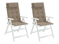 Clicnbuy Cojines de silla con respaldo alto 2 unidades tela Oxford gris taupe Topo