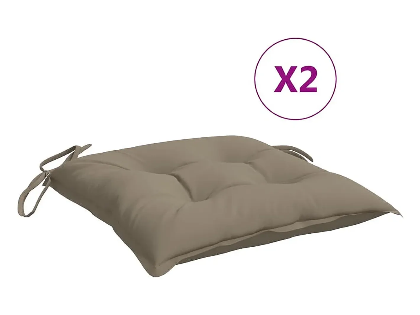 Discount Clicnbuy Cojines de silla de jardín 2 unidades tela Oxford taupé 40x40x7 cm Topo