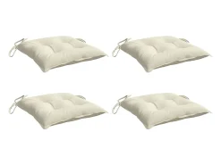 Clicnbuy Cojines de silla de jardín 4 unidades tela Oxford 50x50x7 cm Crema