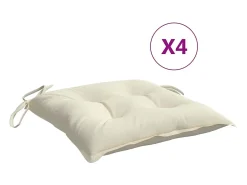 Clicnbuy Cojines de silla de jardín 4 unidades tela Oxford 50x50x7 cm Crema
