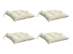 Outlet Clicnbuy Cojines de silla de jardín 4 unidades tela Oxford crema 40x40x7 cm Blanco