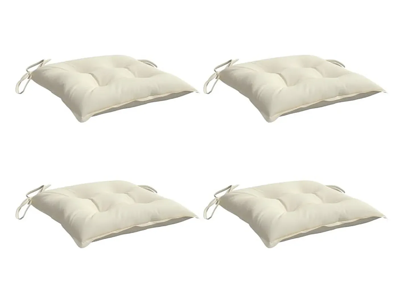 Outlet Clicnbuy Cojines de silla de jardín 4 unidades tela Oxford crema 40x40x7 cm Blanco