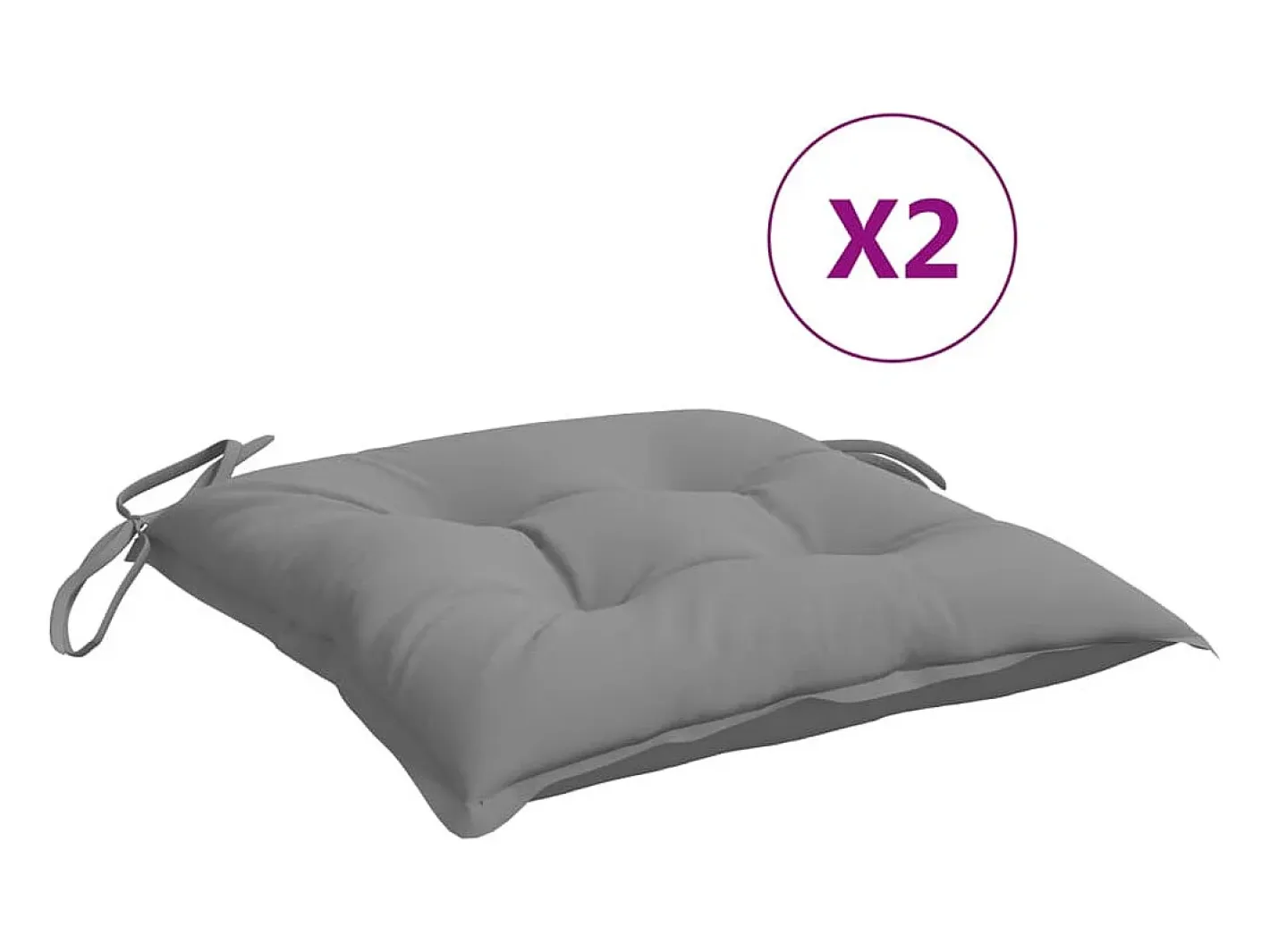 Best Clicnbuy Cojines de silla de jardín 2 unidades tela Oxford 50x50x7 cm Gris