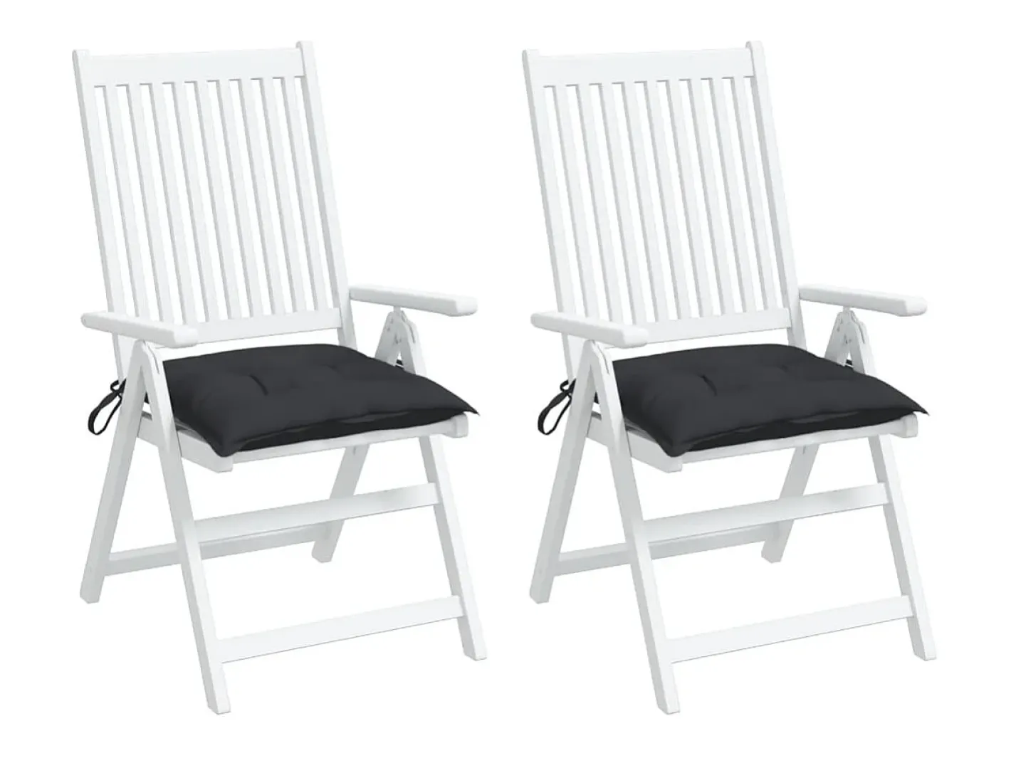 Clicnbuy Cojines de silla de jardín 2 unidades tela Oxford 40x40x7 cm Negro Best