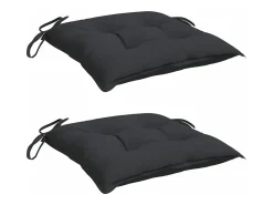 Clicnbuy Cojines de silla de jardín 2 unidades tela Oxford 40x40x7 cm Negro Best