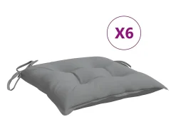 Clicnbuy Cojines de silla de jardín 6 unidades tela Oxford 50x50x7 cm Gris Discount