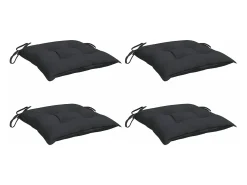 Clicnbuy Cojines de silla de jardín 4 unidades tela Oxford 40x40x7 cm Negro Discount