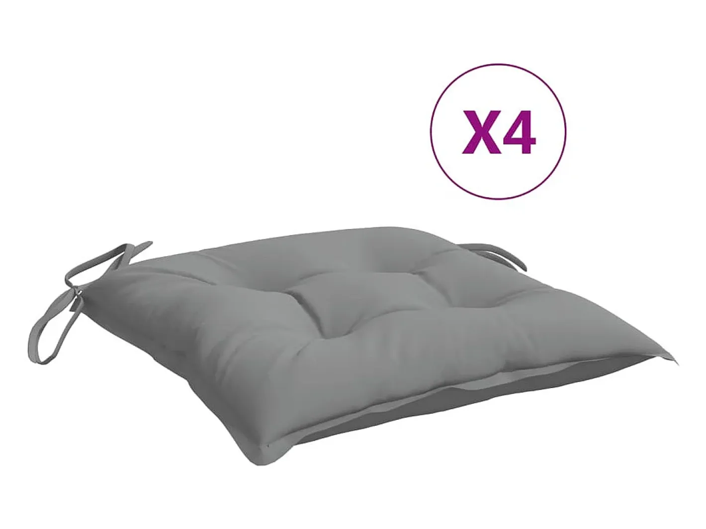 Clicnbuy Ropa De Casa-Cojines de silla de jardín 4 unidades tela Oxford 50x50x7 cm Gris