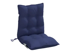 Clicnbuy Ropa De Casa-Cojines de silla de respaldo bajo 2 unidades tela marino Azul