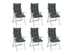 Clicnbuy Ropa De Casa-Cojines de silla respaldo alto 6 unidades tela Oxford Gris antracita