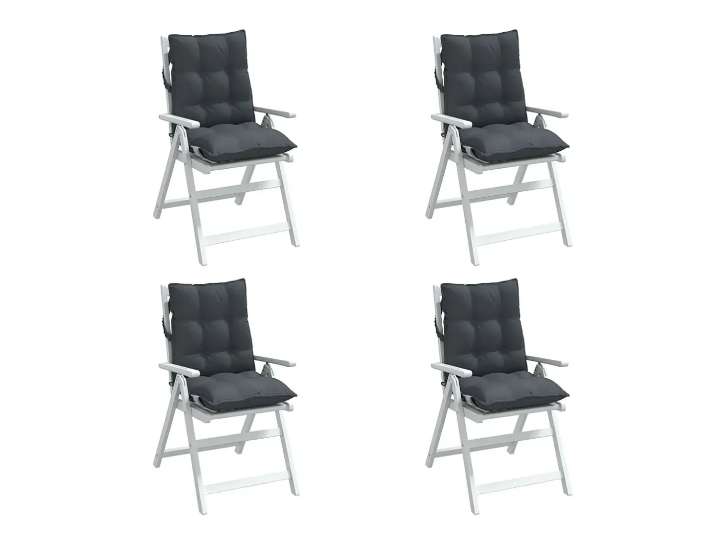 Sale Clicnbuy Cojines de silla respaldo bajo 4 unidades tela Oxford Gris antracita