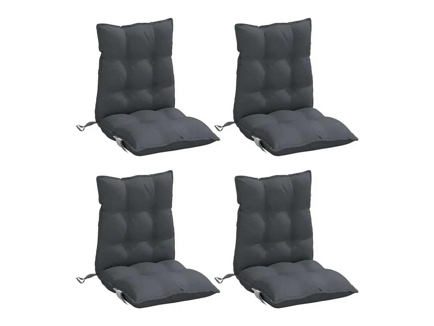 Sale Clicnbuy Cojines de silla respaldo bajo 4 unidades tela Oxford Gris antracita