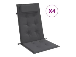 Clicnbuy Cojines de silla respaldo alto 4 unidades tela Oxford Gris antracita
