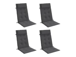 Clicnbuy Cojines de silla respaldo alto 4 unidades tela Oxford Gris antracita
