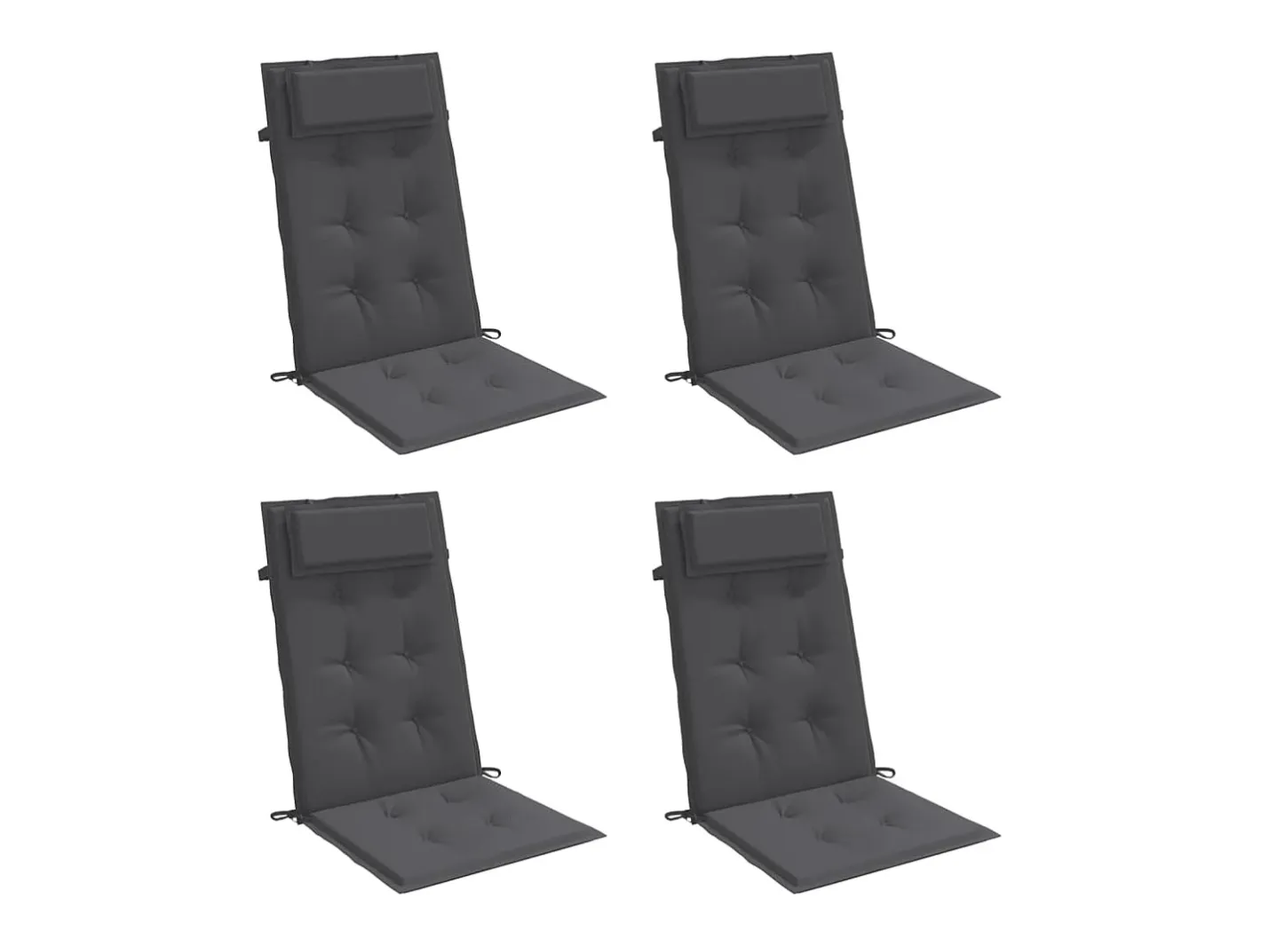 Clicnbuy Cojines de silla respaldo alto 4 unidades tela Oxford Gris antracita