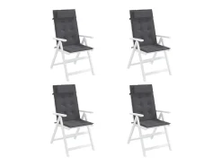 Clicnbuy Cojines de silla respaldo alto 4 unidades tela Oxford Gris antracita