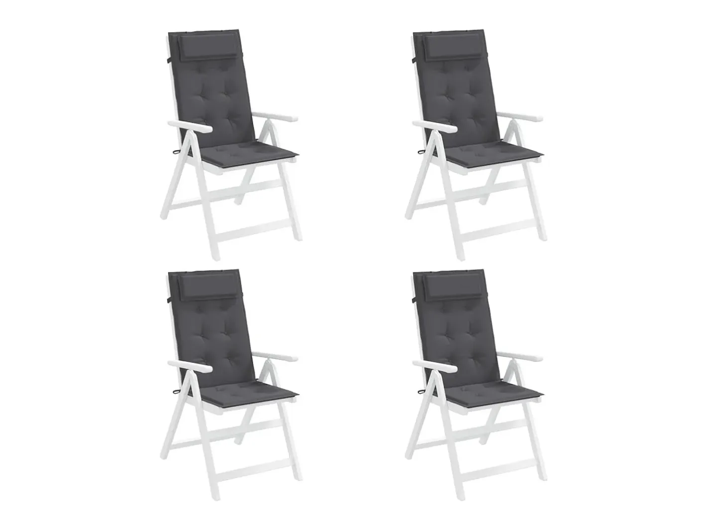 Clicnbuy Cojines de silla respaldo alto 4 unidades tela Oxford Gris antracita