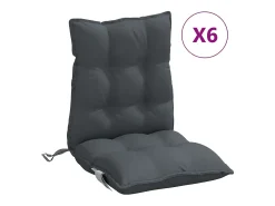 Discount Clicnbuy Cojines de silla respaldo bajo 6 unidades tela Oxford Gris antracita
