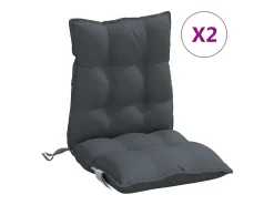 Discount Clicnbuy Cojines de silla respaldo bajo 2 unidades tela Oxford Gris antracita