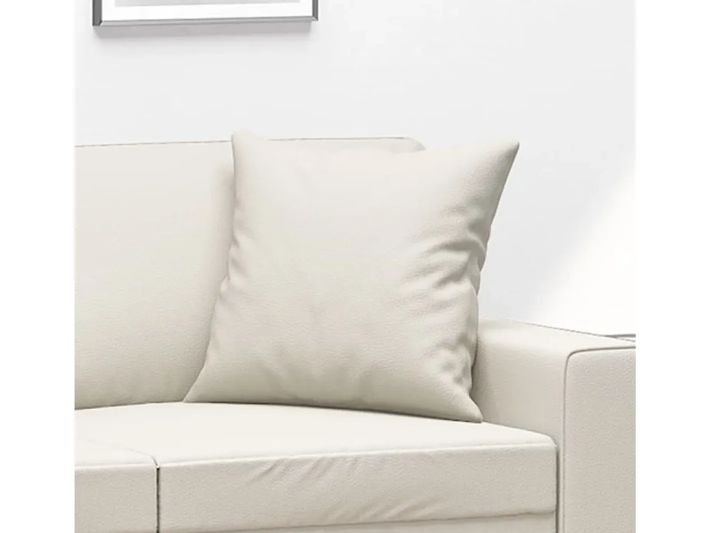 Cojines decorativos 2 uds cuero sintético 40x40 cm ES484694 Crema Sale