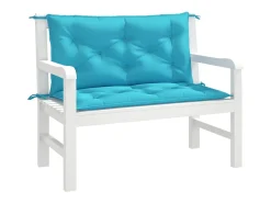 Cojines para banco de jardín 2 uds tela turquesa 100x50x7 cm ES397258 Azul New