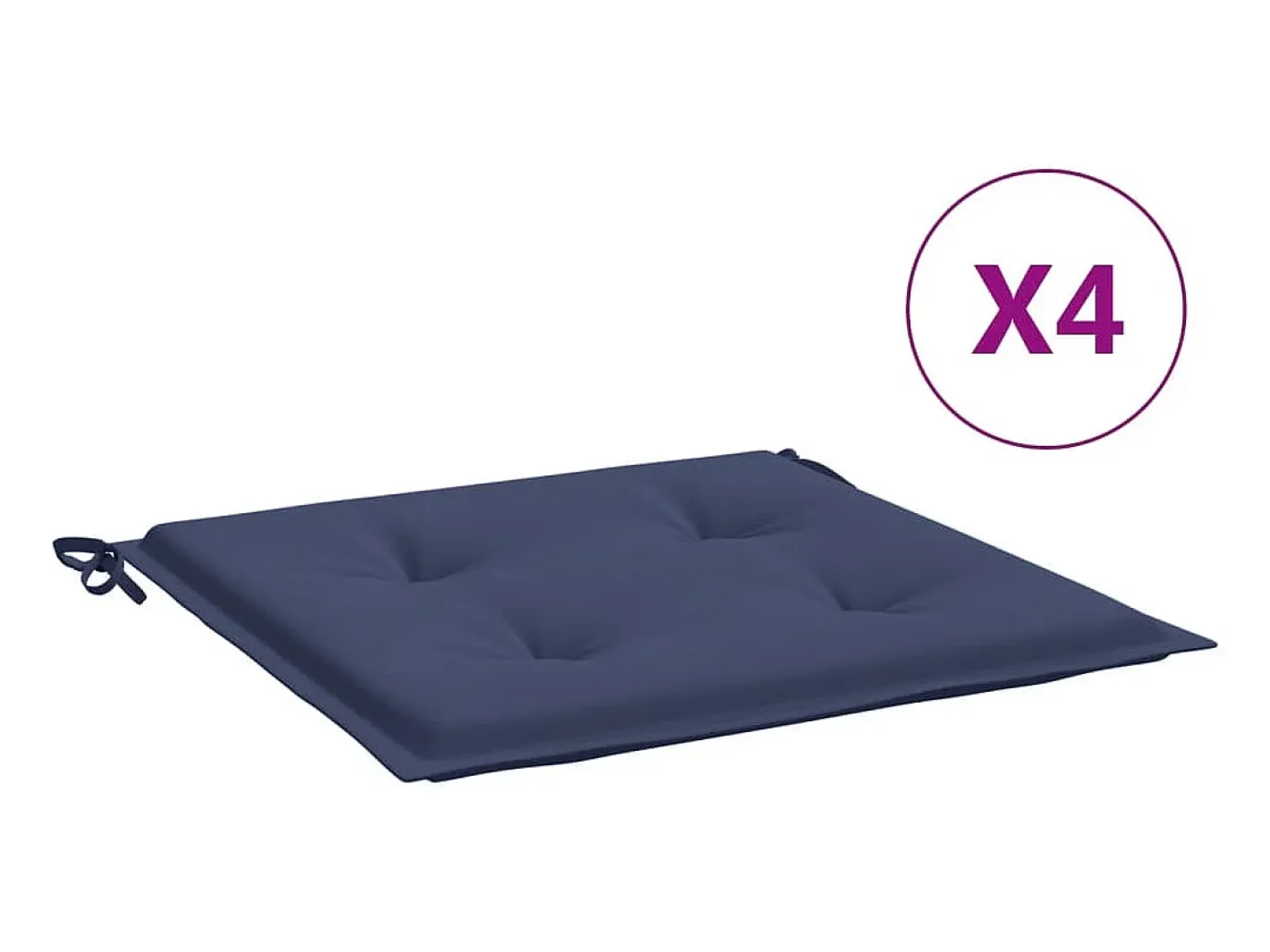 Clicnbuy Cojines para muebles palets 4 unidades tela marino 50x50x3 cm Azul