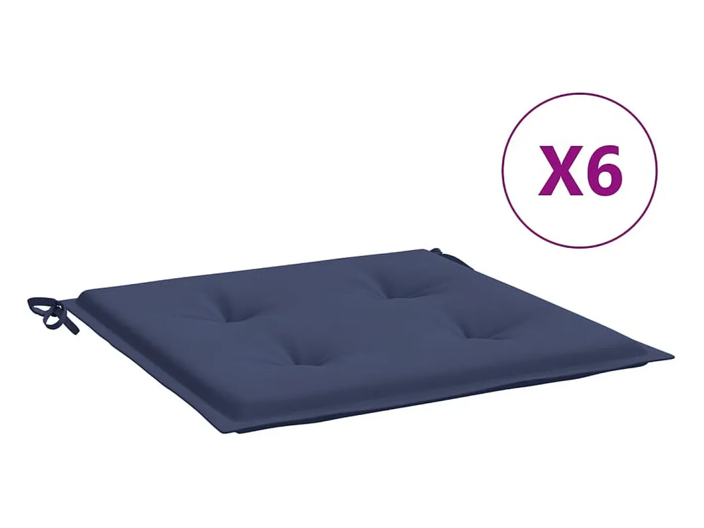 Clicnbuy Ropa De Casa-Cojines para muebles palets 6 unidades tela marino 50x50x3 cm Azul