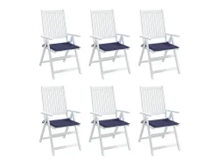 Clicnbuy Ropa De Casa-Cojines para muebles palets 6 unidades tela marino 50x50x3 cm Azul