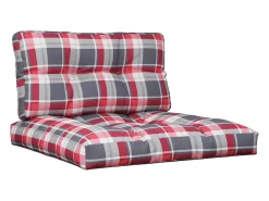 Discount Clicnbuy Cojines para palets 2 unidades tela a cuadros rojos Multicolor