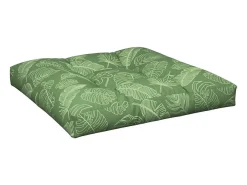 Clicnbuy Ropa De Casa-Cojines para palets 2 unidades tela estampado de hojas Verde