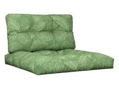 Clicnbuy Ropa De Casa-Cojines para palets 2 unidades tela estampado de hojas Verde