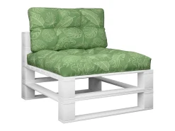 Clicnbuy Ropa De Casa-Cojines para palets 2 unidades tela estampado de hojas Verde