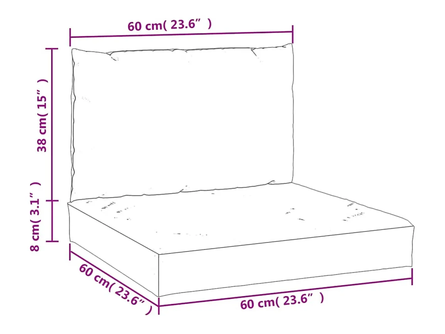 Clicnbuy Ropa De Casa-Cojines para palets 2 unidades tela Gris antracita