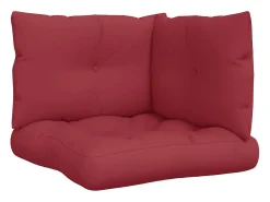 Clicnbuy Ropa De Casa-Cojines para palets 3 unidades tela tinto Rojo