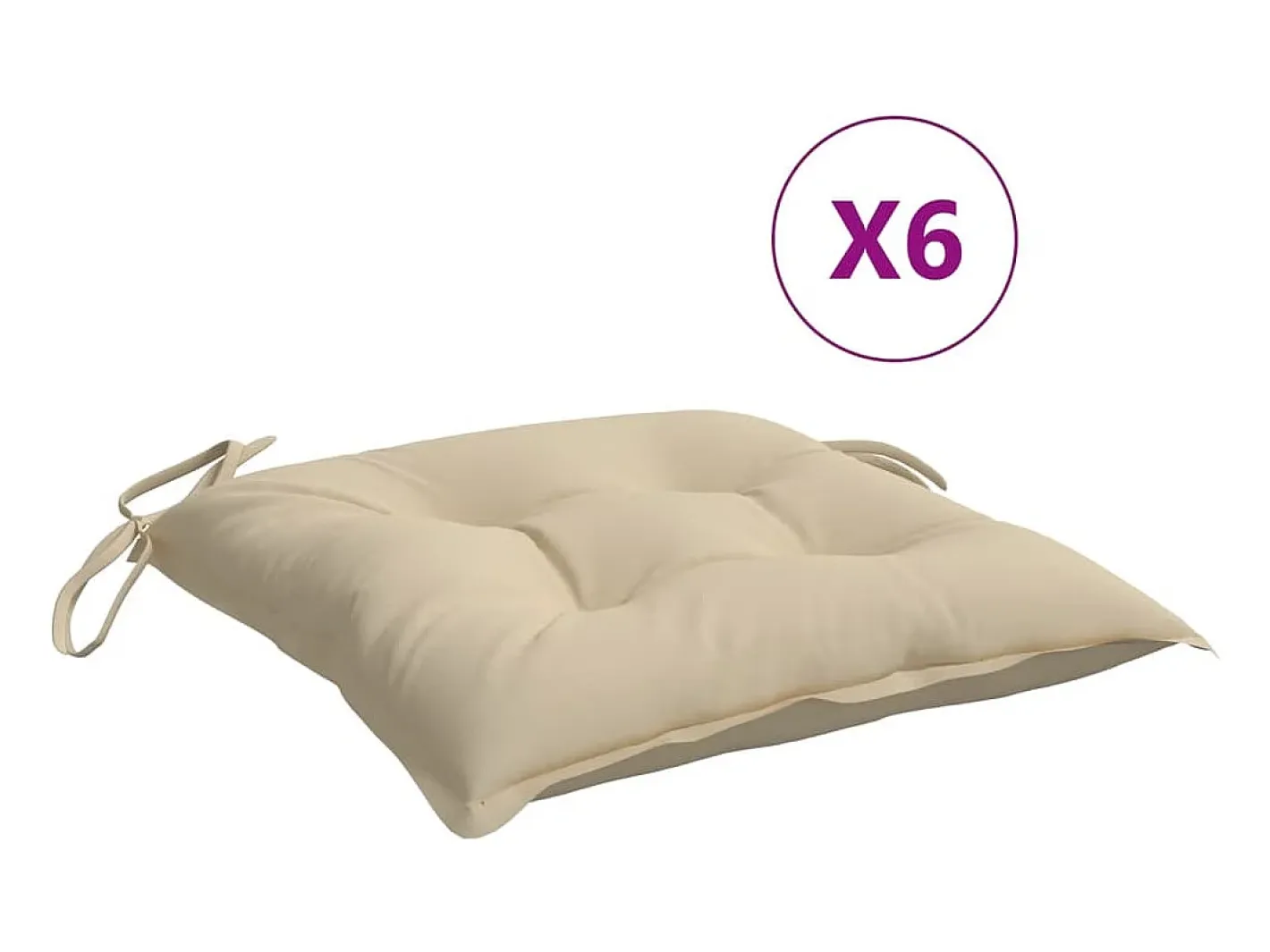 Clicnbuy Cojines para palets 6 unidades tela Oxford 50x50x7 cm Beige Discount