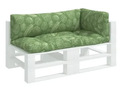 Cojines para palets 3 unidades tela Oxford estampado de hojas ES595488 Verde Sale