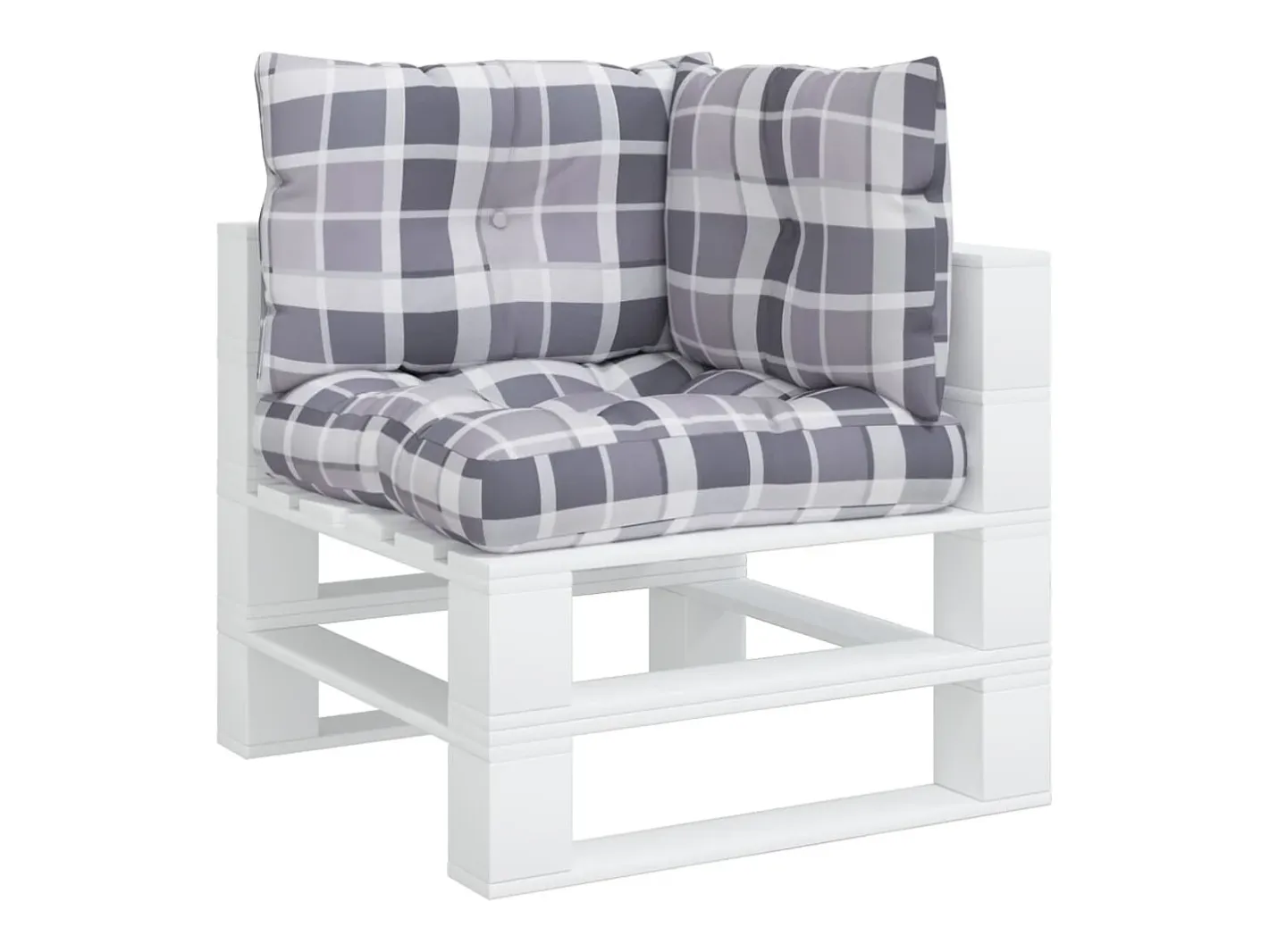 Clicnbuy Ropa De Casa-Cojines para palets 3 unidades tela a cuadros gris Multicolor