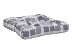 Clicnbuy Ropa De Casa-Cojines para palets 3 unidades tela a cuadros gris Multicolor