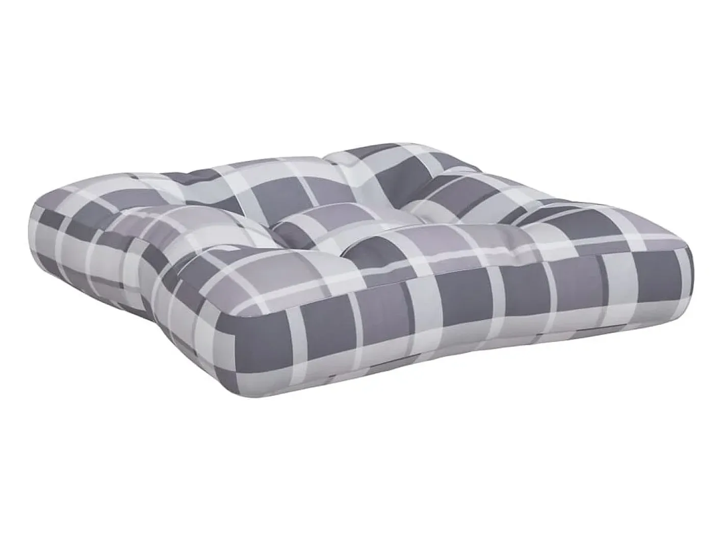 Clicnbuy Ropa De Casa-Cojines para palets 3 unidades tela a cuadros gris Multicolor