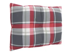 Clicnbuy Ropa De Casa-Cojines para palets 3 unidades tela a cuadros rojos Multicolor