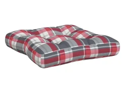 Clicnbuy Ropa De Casa-Cojines para palets 3 unidades tela a cuadros rojos Multicolor
