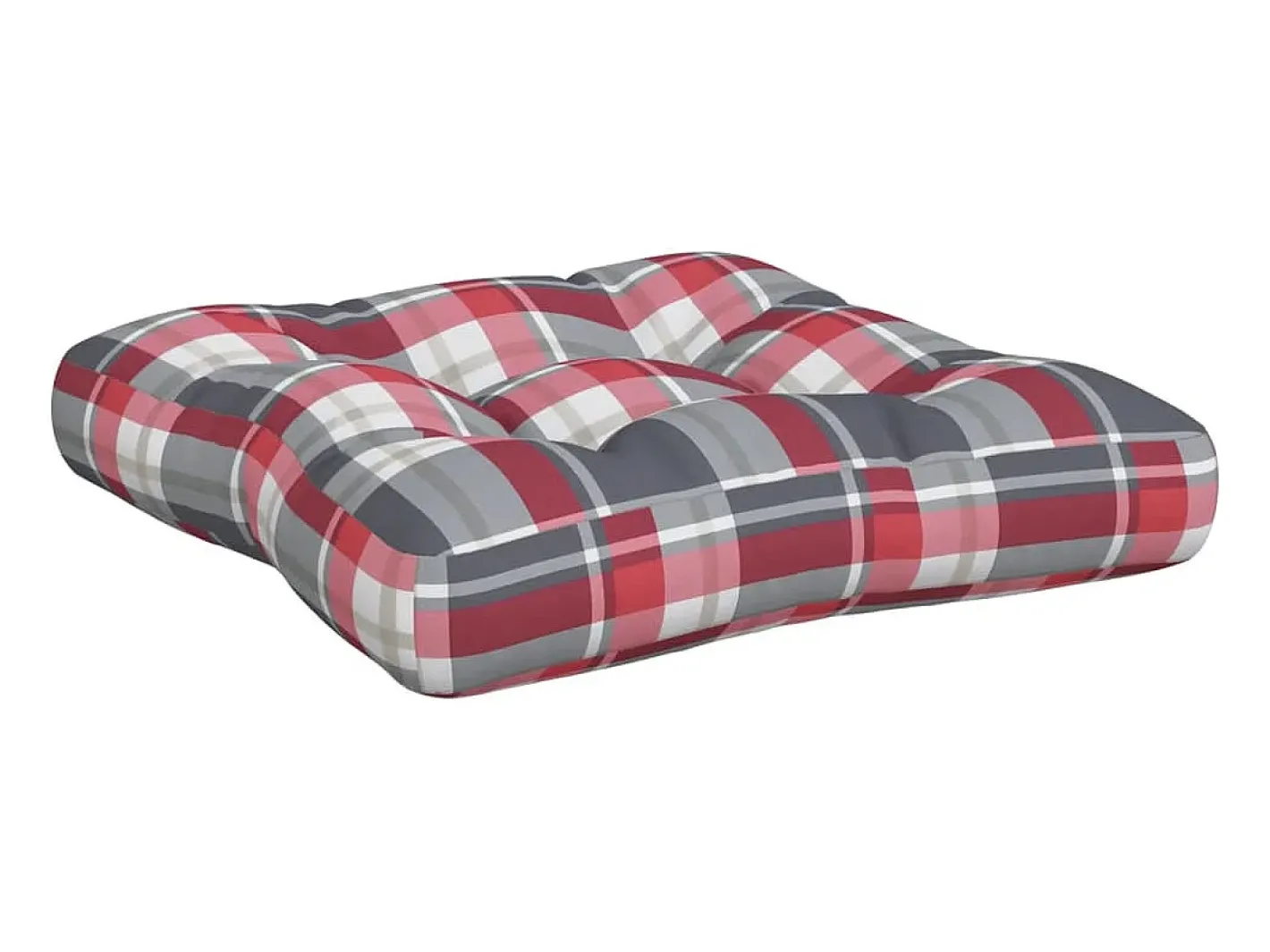 Clicnbuy Ropa De Casa-Cojines para palets 3 unidades tela a cuadros rojos Multicolor