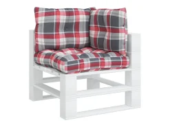 Clicnbuy Ropa De Casa-Cojines para palets 3 unidades tela a cuadros rojos Multicolor