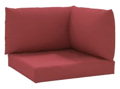 Clicnbuy Ropa De Casa-Cojines para palets 3 unidades tela Oxford tinto Rojo