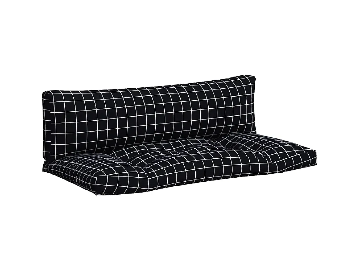 Ropa De Casa-Cojines para palés 2 piezas tela Oxford a cuadros s ES794446 Negro