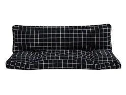 Ropa De Casa-Cojines para palés 2 piezas tela Oxford a cuadros s ES794446 Negro